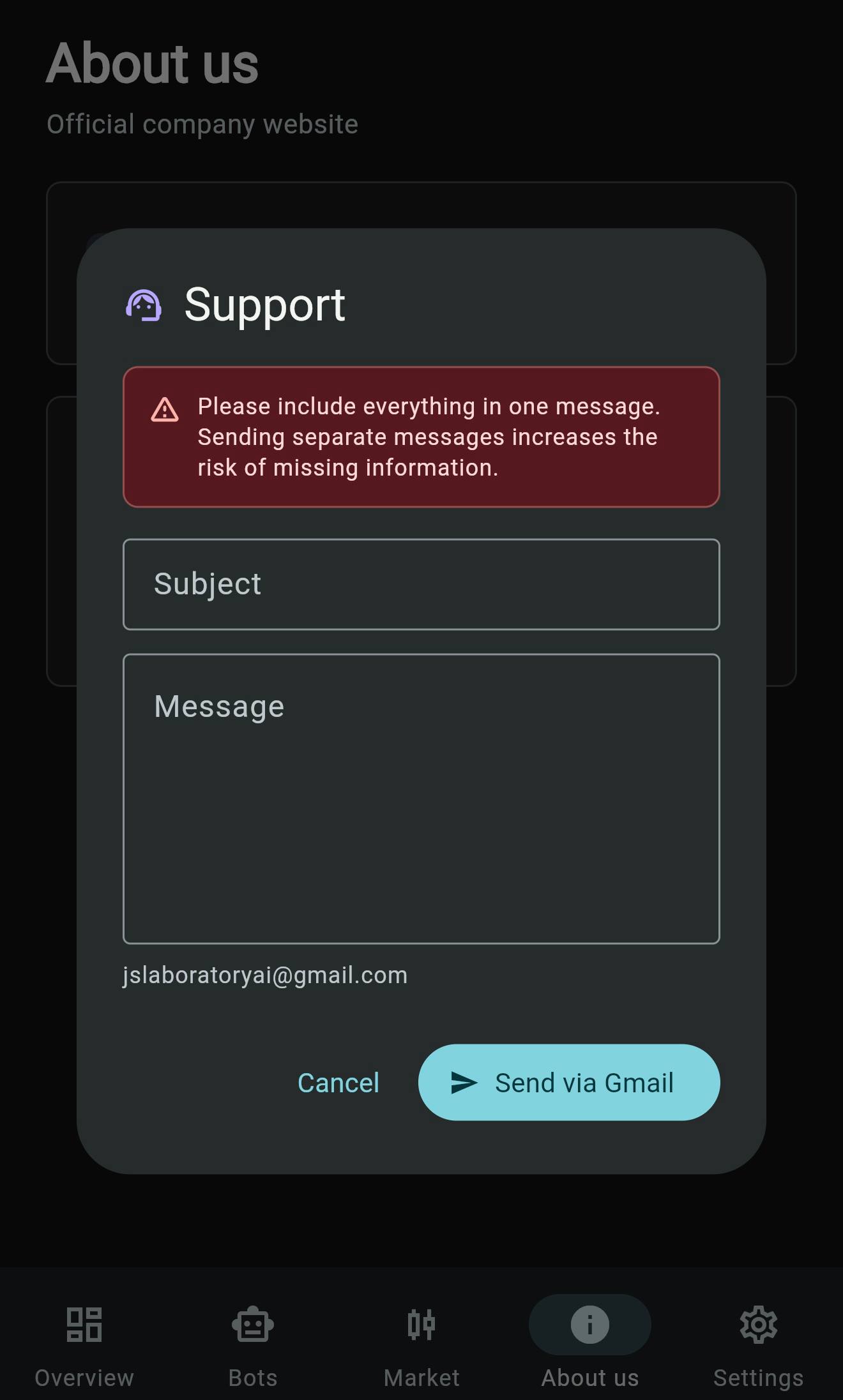 Support mail
